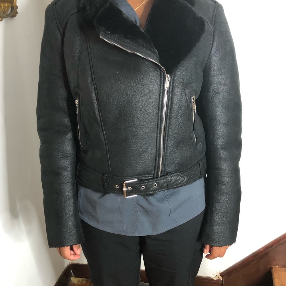 Zara Faux Shearling Lined Jacket - Picture 5 of 7